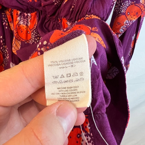 Free People - Printed Tunic Blouse/Mini Dress - "Tuscan Dreams" Plum Floral - S - Picture 9 of 9